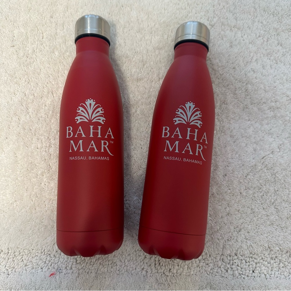 2 Red Baha Mar Bahamas Grand Hyatt Water Bottles New